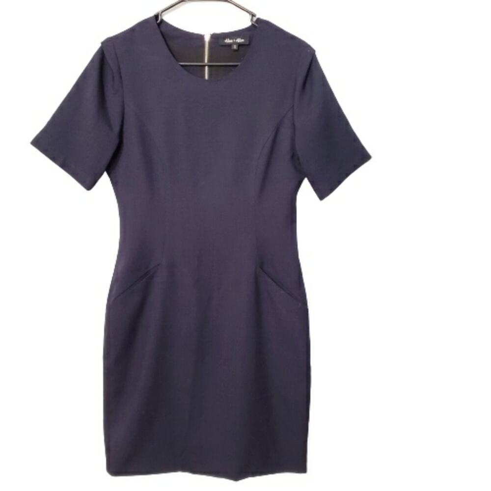 Alex + Alex Short Sleeve Navy Blue‎ Career Dress S